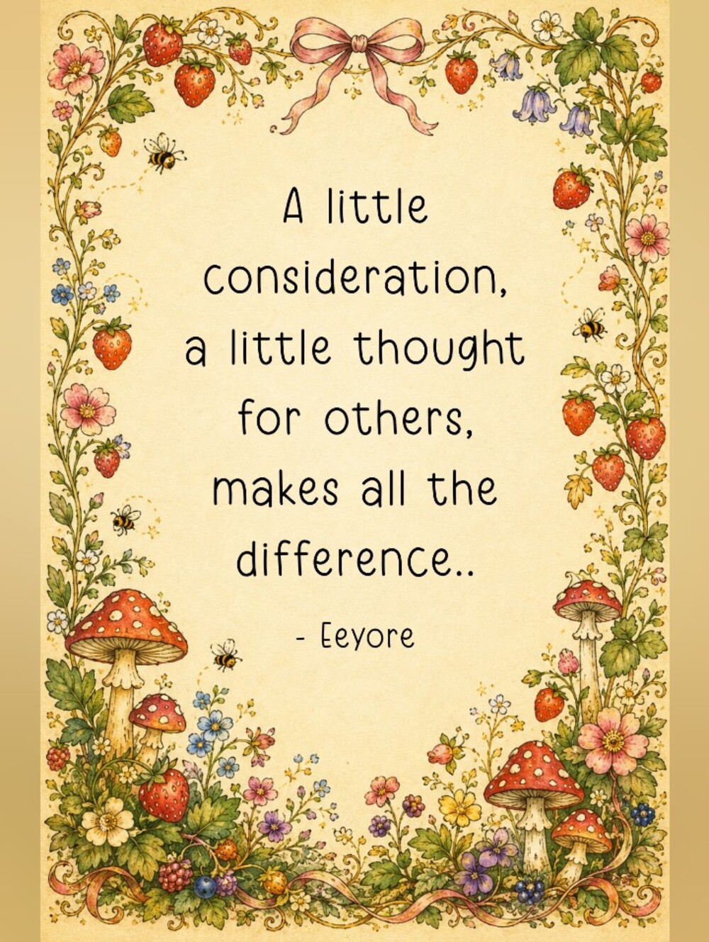 16pc=Pooh Journey Inspired Quote Sheet Prints Special